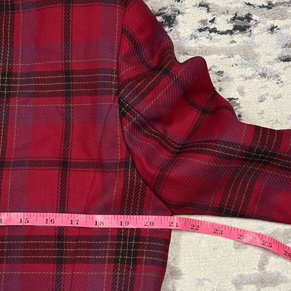 Vintage Pendleton Blazer Womens 10 Red Black Tartan Blazer 100% Virgin Wool - Picture 6 of 11